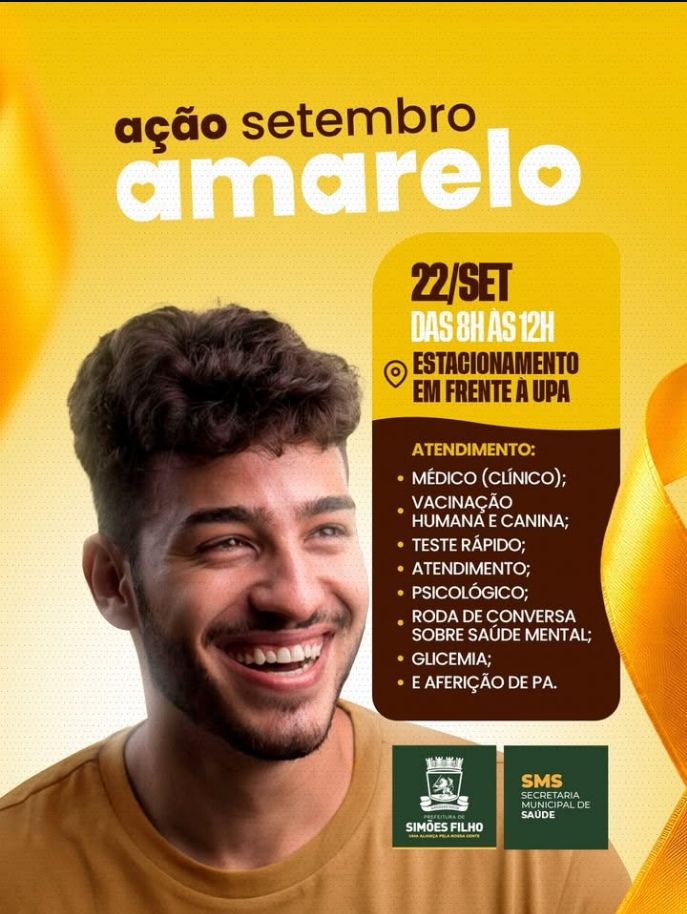Prefeitura realiza ação do Setembro Amarelo com atendimentos de saúde nesta terça-feira (22)